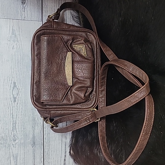 Y2K Roxy Brown Faux Leather Mini Crossbody Bag - Picture 1 of 10